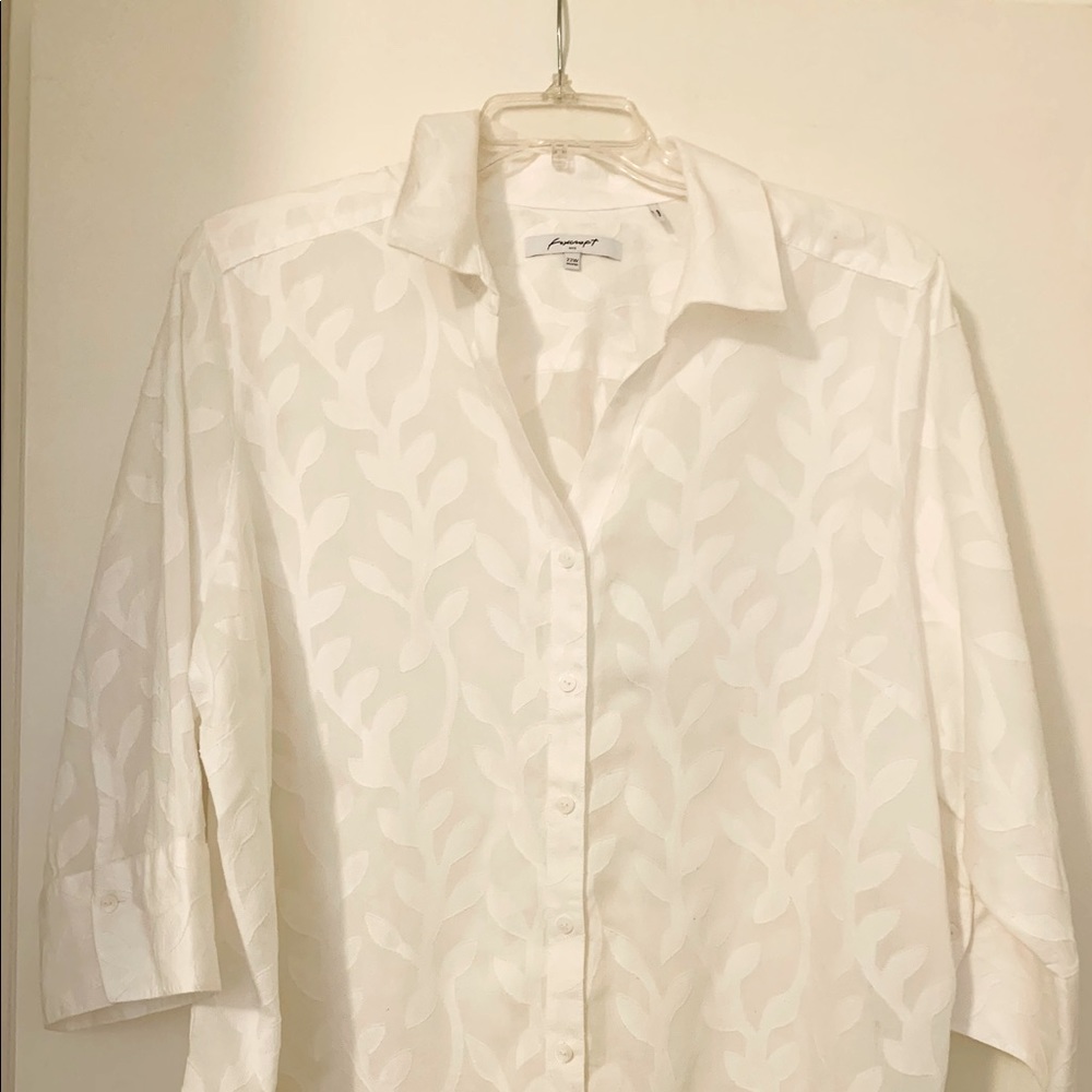 Foxcroft Appliqué Button-Down Top - 22W